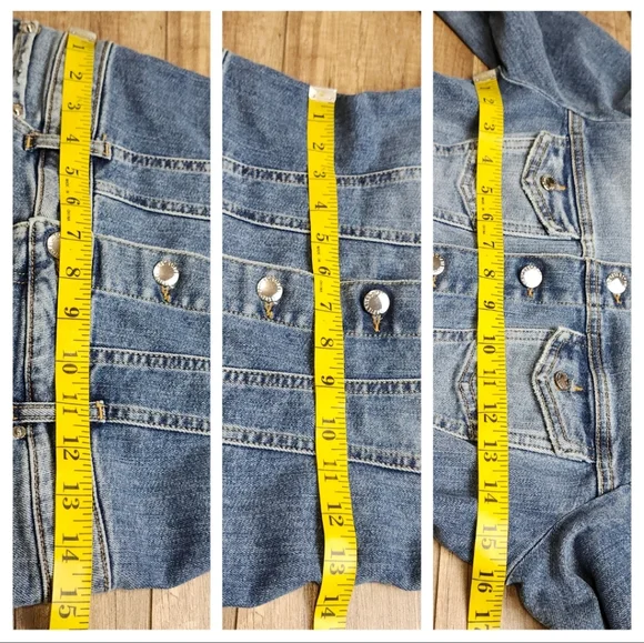 Retrofete Sibi dress Bailey distressed denim mini jean puff sleeves women's xs - Picture 16 of 17